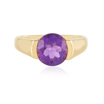 Cavill - Zilveren ring 925 sterling met Marokkaanse ronde amethist 2.3 ct - Bezelzetting - Handgemaakt Marokkaanse sieraden