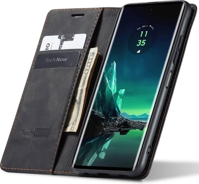 Hoesje geschikt voor Motorola Edge 40 Neo - Book Case Leer Slimline Zwart