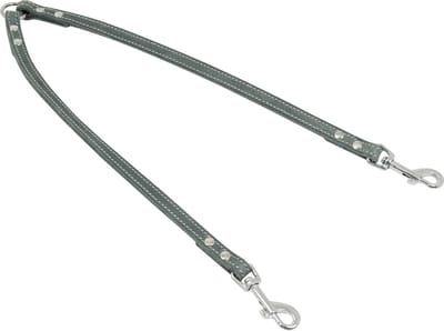 Jack and Vanilla Dubbele Tussenlijn - Gevet Leder - Grijs - Breedte: 16 mm - Lengte: 47 cm