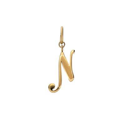 Lucardi Dames Stainless steel goldplated letterhanger voor dames - Hanger - Staal - Goudkleurig