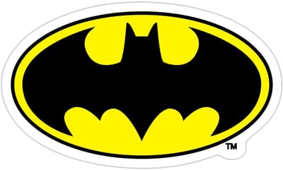 Batman Logo Original Kostuum Sticker maat S (10 x 10 cm)