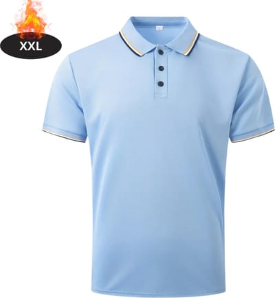 Livano Poloshirt Heren - T-Shirt Heren - Shirt - Overhemd - Polo Shirt - Lichtblauw - XXL