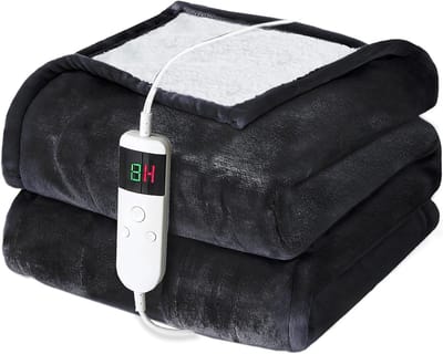 Elektrische deken - Verwarmde deken - Warmte bieden - Automatische uitschakeling - 130 x 180 cm - Grijs