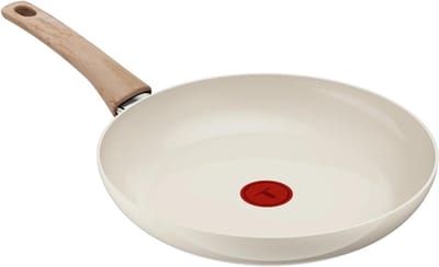 Keramische Koekenpan - Vetarm Koken - Gezond Bakken - Thermo-Signal Technologie - 28 cm - Beige