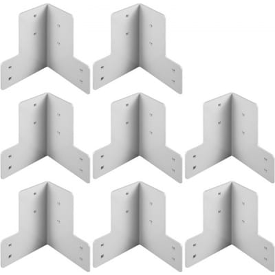 VEVOR Hoekbeugels 8 st. Hoekverbinding Verzinkt Staal Angle Bracket Joist Timber, Plankbeugel, Op Zwaar Werk Berekende Rustieke Plankbeugels, Heavy-duty Stalen Plankbeugels Gesmeed Zware Corner Brace