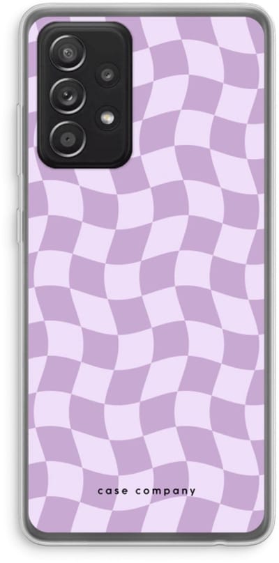 Case Company® - Hoesje geschikt voor Samsung Galaxy A52s 5G hoesje - Grid Paars - Soft Cover Telefoonhoesje - Bescherming aan alle Kanten en Schermrand