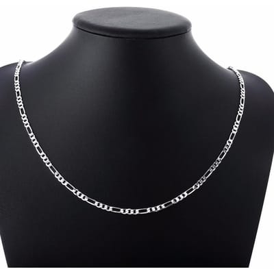 40-75cm Slanke 925 Sterling Zilveren 4mm Figaro Ketting Ketting Vrouwen Meisje Jongen Kinderen Italië Sieraden Kolye Collares Sieraden Colier 70cm black