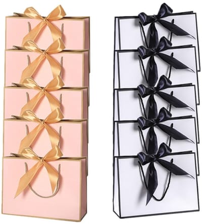 Dailygoods - CuiCanfla Grote Cadeauzakjes 10 Stuks - 32 x 25 x 11 cm - Verjaardags- en Bruiloft Geschenkzakjes Met Handvat - Roze