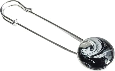2 Love it Marble Enredo - Sjaalspeld - Vestsluiting - Lengte 8 cm - Wit - Zwart