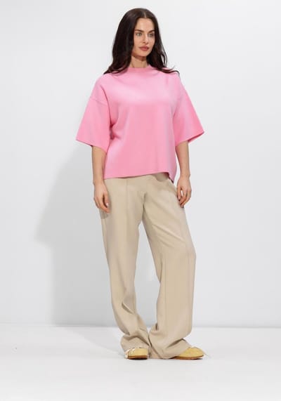 Minus Mslupi Knit T-shirt Tops & T-shirts Dames - Shirt - Roze - Maat M