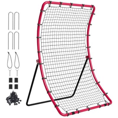 VEVOR Baseball en Softball Rebounder Net, 4 x 5,5 voet PitchBack Baseball Pitching Nest, Pitch Return Trainer Rebound Net met Pitching Target, All-Angle Fielding Rebound Net voor Grounders Pop Flies