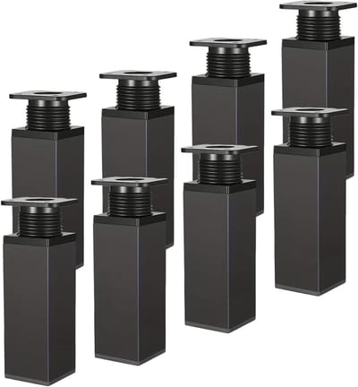 Meubelpoten Set - Kastpoten Bankpoten - Meubels Stabiliseren - In Hoogte Verstelbaar - 6 cm - Zwart