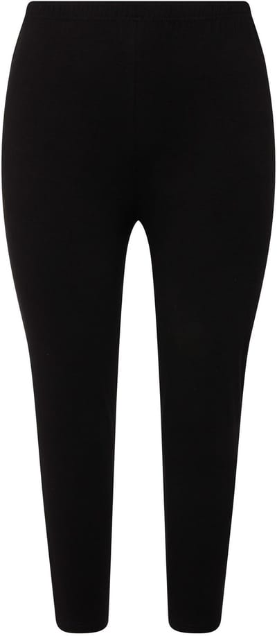 Ulla Popken - Dames - 7/8-legging elastische tailleband - Zwart - Maat 66+