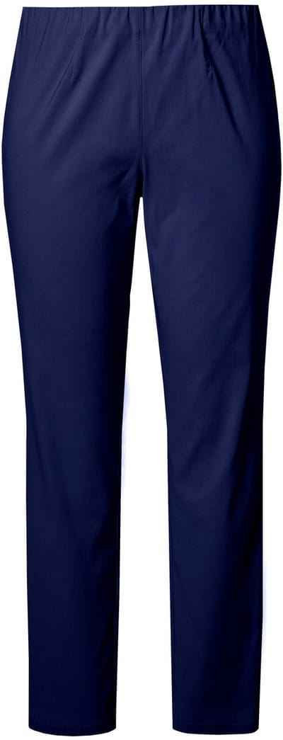 Ulla Popken - Dames - Bengalin broek Sienna smalle pijp elastische tailleband - Diepdonkerblauw - Maat 42