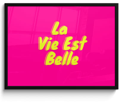 Poster in lijst - Fotolijst 80x60 cm - Posters - Quote - Retro - Roze - Posterlijst zwart - Decoratie - Wanddecoratie woonkamer - Muurdecoratie slaapkamer