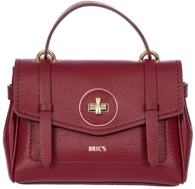 BRIC'S Leren schoudertas handtas Gondola Ninfea Bag Rubino wijnrood