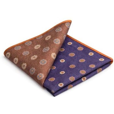 Schoenaccessoires Suitable Pochet Reversible Dots Navy en bruin