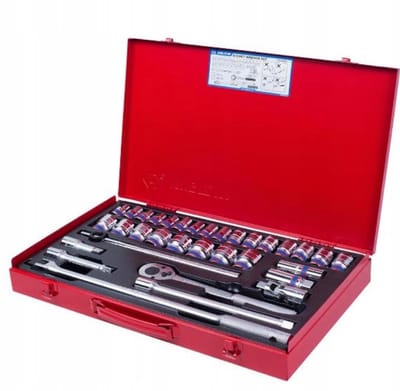 King Tony Dopslagdoppen Set 1/2" 12-kant 10-32mm met Ratel 33 Delen