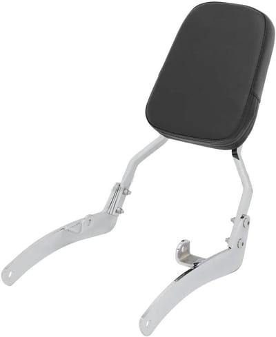 Passagierskussen Sissy Bar - Motor Rugleuning - Comfortabel Rijden - Afneembaar Ontwerp - Universele Pasvorm - Zilver