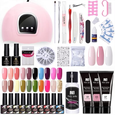 NAXSIR Nagelstudio Complete set met UV/LED lamp - 20 gelkleuren & kristalgel voor verlenging