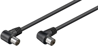 IEC (m) - IEC (v) coaxkabel / haaks - zwart - 1,5 meter