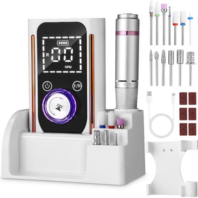 Nagelvijl - Elektrische vijl - 45000 RPM verstelbaar - 2500mAh batterij - 21-delige accessoires - LCD scherm - Geschikt voor thuisgebruik en salon