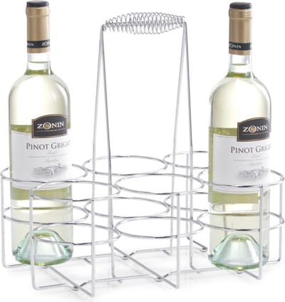Zilver wijnflessen rek/wijnrek tafelmodel voor 6 flessen 31 cm - Zeller - Keukenbenodigdheden - Woonaccessoires/decoratie - Wijnflesrekken/wijnflessenrekken/wijnrekken - Rek/houder voor wijnflessen