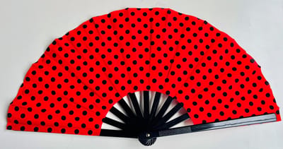 La Señorita Spaanse waaier - flamenco - XL - rood met zwarte stippen - bij jurk