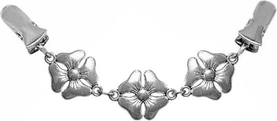 Fako Bijoux - Vestsluiting - Vestclip - Sjaalspeld - Vestklem - Klavertje Vier Mini - Zilverkleurig
