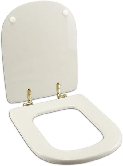 WC-bril Hout - Toiletzitting - Badkamer Vernieuwen - Hars Coating - Ovaal - Wit