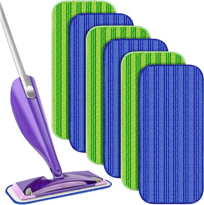 Signature Home 6x Vervangingsdoek voor Swiffer WetJet – Herbruikbare Microvezel Dweilpads – Wasbaar & Duurzaam – Navulling Mop Doekjes – 30x14 cm