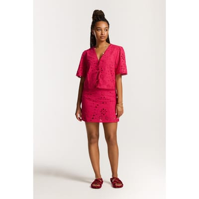 Shiwi Imke Top Paisley Broderie Red Paisley Broderie Größe: XS | Miniröcke Outlet | Damen | Rot