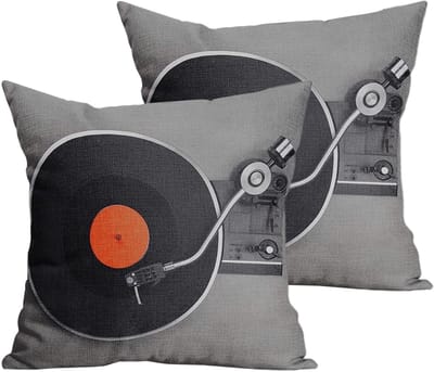 Kussenslopen 45 x 45 cm - Set van 2 - Grijs - Vintage - Decoratieve Kussenhoezen - Polyester Materiaal