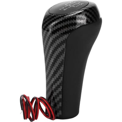 5 Versnellingen Pookknop Pook met Licht Koolstofvezel Stijl Vervanging voor 1 3 5 6 7 Serie X1 X3 Z4 Z5 black
