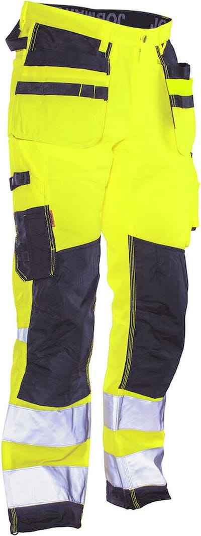 Jobman 2222 Hi-Vis Trousers Star HP 65222207 - Geel/Zwart - C54