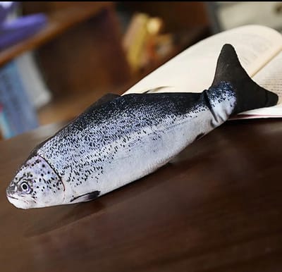 REPUS Vis zalm knuffel 30 CM| speelgoedvis voor katten |katten speelgoed |Kitten speelgoed | Katten knuffel |Wasbaar |Vakje voor catnip |Musthave voor katten