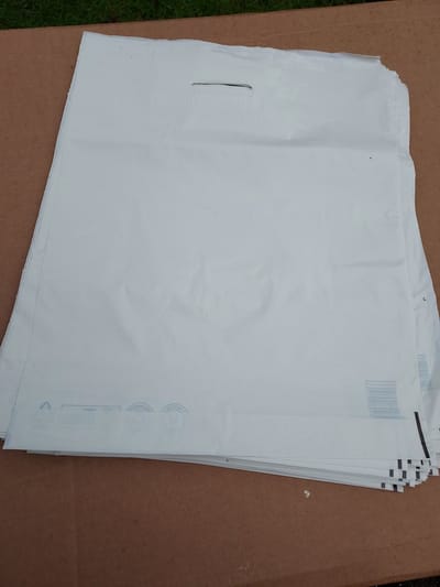 Plastic draagtas wit, DKT-tas, 45 x 55 cm, bodemvouw 5 cm (100 stuks).
