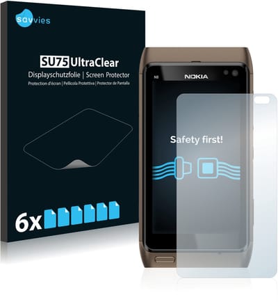 Savvies - Screenprotector voor Nokia n8 - Folie Beschermfolie transparant 6 Stuks