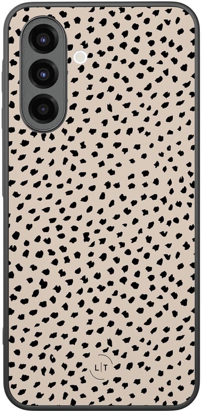 Leuke Telefoonhoesjes - Hoesje geschikt voor Samsung Galaxy A26 - Almond dots - Backcover zwart - Gestipt - Bruin