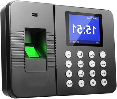Tijdregistratie Systeem - Personeelsklok - Werkuren Bijhouden - Vingerafdruk Scanner - 1000 Gebruikers - Zwart