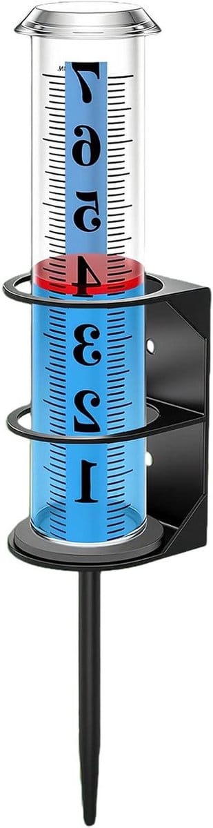 Regenmeter Tuin - Weerinstrument Meetbak - Neerslag Monitoren - Vorstbestendige Tube - 25.7 cm Hoog - Transparant