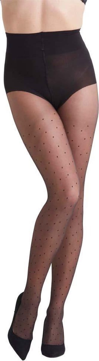 Corrigerende panty met fancy dot patroon maat S
