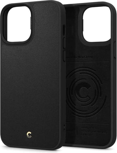 Spigen Cyrill Leather Brick Apple iPhone 13 Pro Max Hoesje Zwart