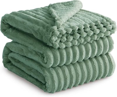 Extra Grote, Warme Groene Fleecedeken - Zacht Flanel Kleed voor Bank of Bed (220 x 240 cm)
