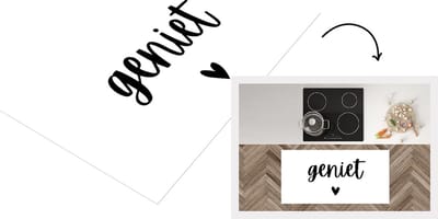 Keukenloper - Loper keuken - Spreuken - Geniet - Quotes - 120x60 cm - Keukenloper vinyl