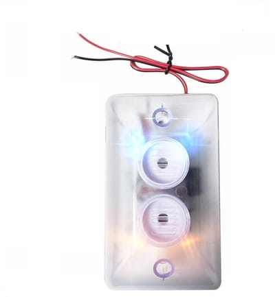 Luide 120 dB Bedrade Flits-Sirene voor Buiten - 12 Volt Geluidsalarm met Knapperend Rood en Blauw LEDlicht voor Veiligheidssystemen