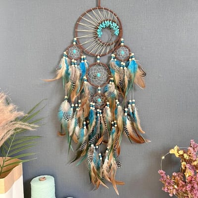 Dromenvanger Vintage Windgong Hangend Ornament Woondecoratie Indiase Natuursteen Boom des Levens Dromenvanger Muurdecoratie gray