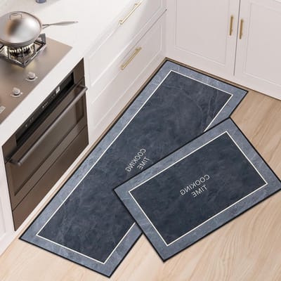 Keukentapijtenset 2-delig, antislip en gewatteerd, machinewasbaar, absorberend en vlekbestendig voor optimale keukenbescherming naast de gootsteen