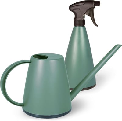 Gieter en Handverstuiver Set voor Kamerplanten en Tuin - 1L Gieter en 0.79L Verstuiver