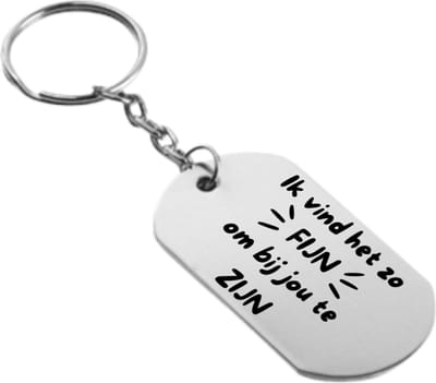 Akyol - ik vind het zo fijn om bij jou te zijn sleutelhanger - Liefde - relatie - cadeau - 54 x 29mm